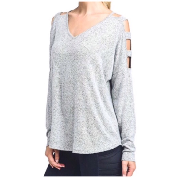 Mind Code Tops - Silver Knit Top